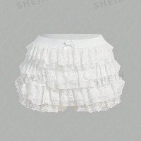 SHEINNeu Mulheres de verão Balletcore Coquette Shorts Micro Mini de Cintura