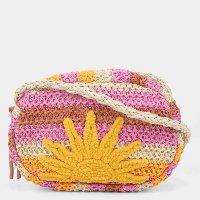 Bolsa Farm Chuchu Floral Lee Artesanal Feminina - Rosa+Laranja