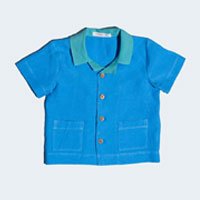 Camisa Chico Bicolor Azul
