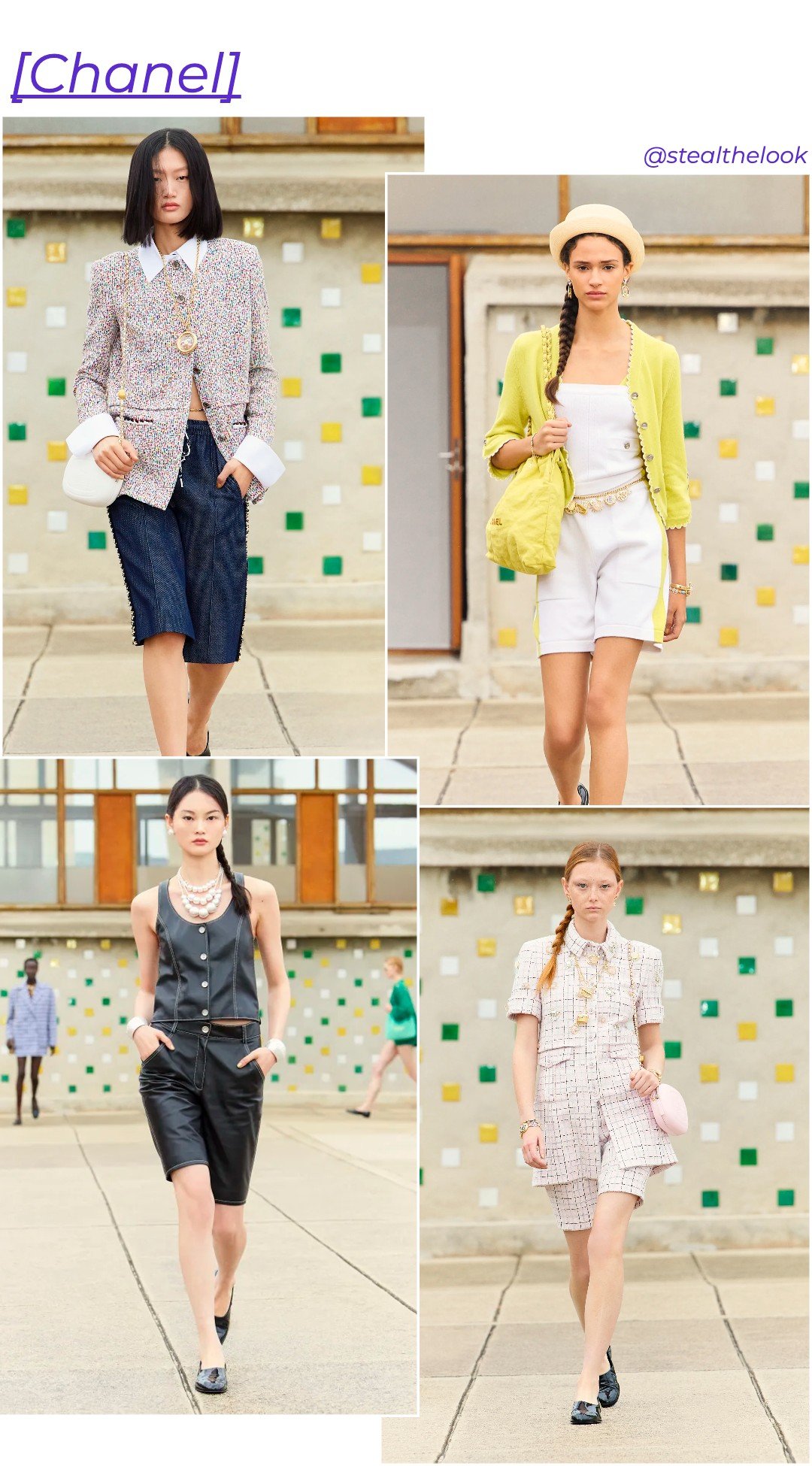 Chanel - Chanel Cruise 2024/25 - bermudas - Verão - Paris - https://stealthelook.com.br