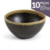 Conjunto 10 Tigela Rústica Cumbuca Bowl Sopa Melamina 1,580L - Gourmet Mix