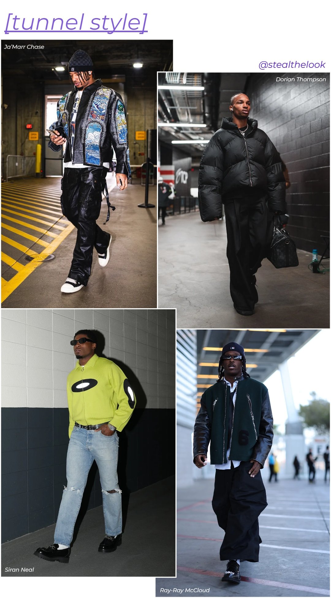 Nnenna Echem - roupas diversas - NFL - inverno - colagem de imagens - https://stealthelook.com.br