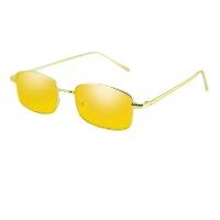 Óculos Sol Lente Amarela Quadrado Rêtro Retangular Vintage - Óculos De Sol