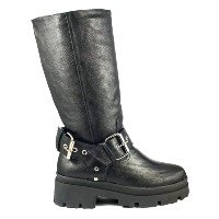 Bota Montaria Biker Boots Cano Alto Marrom Moda Europa