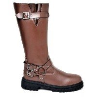 Bota Feminino Biker Coturno Marrom Original Dubuy