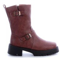 Bota Feminina Biker Boots Cano Curto Salto Medio Damannu