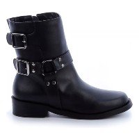 Bota Biker Feminina Salto Baixo Cano Curto Sensação Damannu