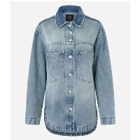 Camisa Overshirt Manga Longa Em Jeans Dirty Washed Azul Estonado