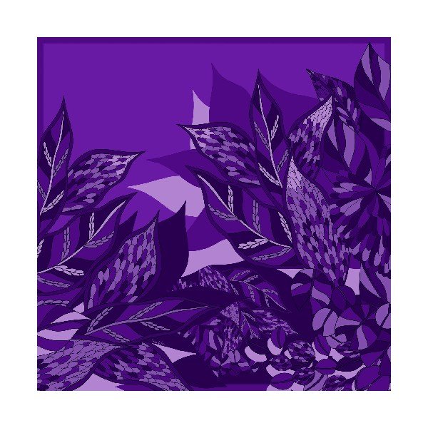Lenço Ramos de Púrpura roxo em cetim poliéster | 50x50cm