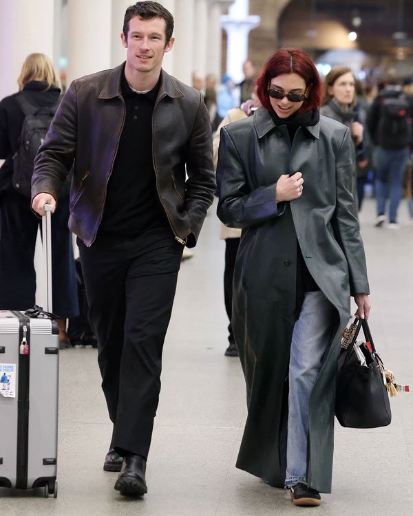 Dua Lipa e Callum Turner - looks de casal - looks de casal - Inverno - Estados Unidos - https://stealthelook.com.br