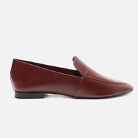 MOCASSIM VERMELHO AREZZO COURO BICO QUADRADO LISO