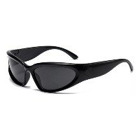 Óculos De Sol Esportivo Unissex Lentes Uv400 Cor Preto Cor Da Armação Preto