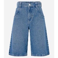 Bermuda Jorts Ampla Em Jeans Azul