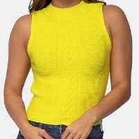 Tricô Blusa Regata Pink Tricot Modal com Trança no Meio Feminina