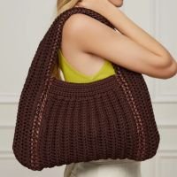 Bolsa De Crochet Canoa Chain Marrom