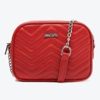 BOLSA CROSSBODY VERMELHA ANACAPRI MÉDIA MATELASSÊ ZIG ZAG