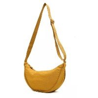 Bolsa Feminina Meia Lua Transversal Crossbody De Pano