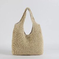 Bolsa Feminina Grande Palha Natural Forrada - Luxo