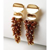 Brinco Cacho Degradê Goldstone Banho Ouro 18K