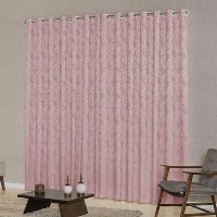 Cortina Sala Jacquard Tecido Semi Blackout Rose 2,00X1,80