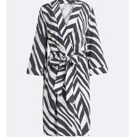 Robe Médio Em Viscose Com Estampa Animal Print Zebra Cinza