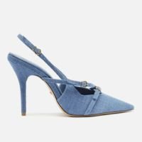 SCARPIN AZUL JEANS AREZZO SALTO ALTO SLINGBACK AMÉLIA