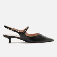 SAPATO PRETO AREZZO BONECA COURO BICO FINO SLINGBACK