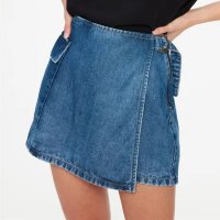 Short Saia Jeans Curto G5 Utilitário