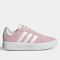 Tênis Adidas Court Platform Suede Feminino - Rosa+Branco