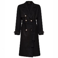 TRENCH COAT FEMININO EM FELTRO COM AMARRAÇÃO