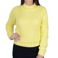 Blusa Feminina Ana Gonçalves Tricot Cropped Amarelo - A4604 - Amarelo