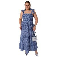 Vestido Longo Plus Size Versátil Casual Com Alça Multiuso