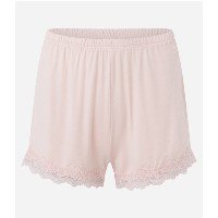 Pijama Short Doll em Viscolycra com Renda no Decote Rosa Claro