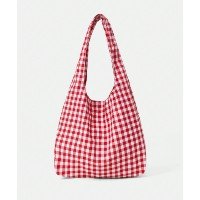 SHEIN MOD Bolsa de ombro xadrez vermelha bonita para meninas e mulheres, pa