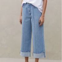 Calça Reta Cropped Jeans