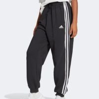 Calça Moletom Adidas 3 Listras Feminina - Preto+Off White