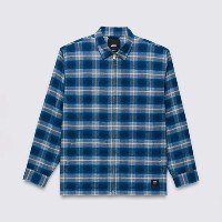 Camisa Montwood Zip Flannel LS Upland Dress Blues True Blue