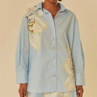 Camisa Estampada Azul Flor