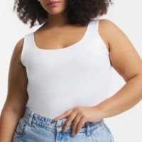 Blusa Regata em Poliamida com Alça Larga Curve & Plus Size Bright White