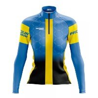 Camisa Ciclismo Feminino Pro Tour Escuderia Azul Uv 50+