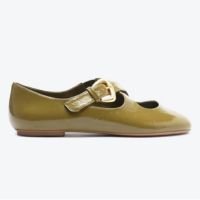 Sapatilha Casual Verde Schutz Flats Couro