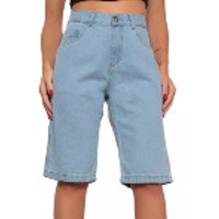 Jorts Jeans Feminino Bermuda Larguinha Nas Pernas Envio 24hs