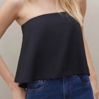 Blusa Sem Alça de Crepe