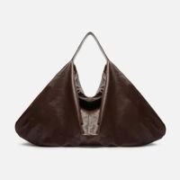 Bolsa Hobo Marrom Couro Grande Livia