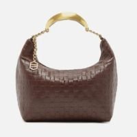 Bolsa Hobo Marrom Arezzo Couro Tressê Pequena Silvia Braz