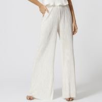 Calça Pantalona Plissada - Off White