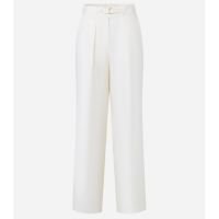 Calça Wide Leg Alfaiatada com Detalhe em PU e Fivela no Cós Branco Neve 2