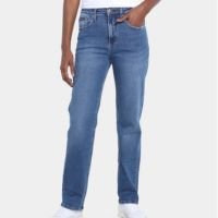 Calça Jeans Calvin Klein Straight 5 Pockets Feminina - Azul