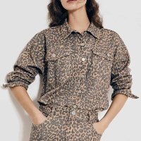 Camisa Animal Print De Sarja Hering + Livia