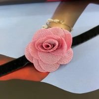 Tendencia gargantilha colar choker flor - coral - BIJUS